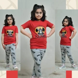 Red Bat Man Printed kids Night Suit
