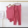 Long Sleeve Women Night Suit PJ Set 3 Pieces - Image 2