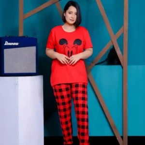 Women's Mickey Mouse Printed Suit - Red