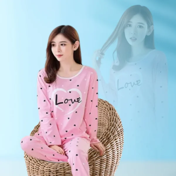 Pink Love Women Nightsuit PJ