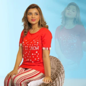 Let it Snow Woman Pajama Set Red