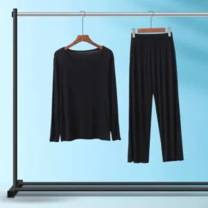 Black V-Neck Women Night Suit PJ Set ARTICLE