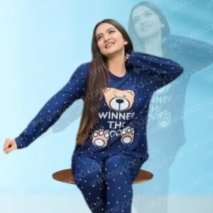 Winnie The Pooh Blue Printed Night Suit PJ Set