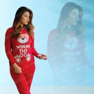 Winnie The Pooh Red Printed Night Suit PJ Set