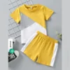 BLACK PANEL T-SHIRT SHORTS Kids short wear - Image 2