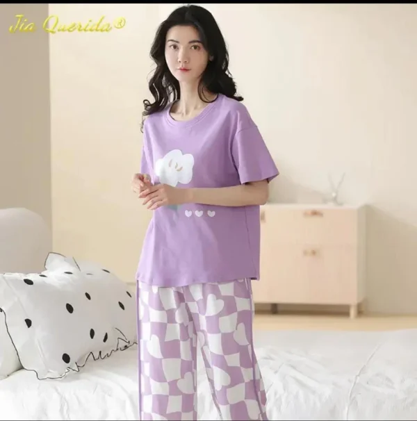 PURPEL PRINTED NIGHT WEAR