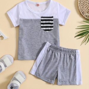 Gray Pocket Print Kids short wear