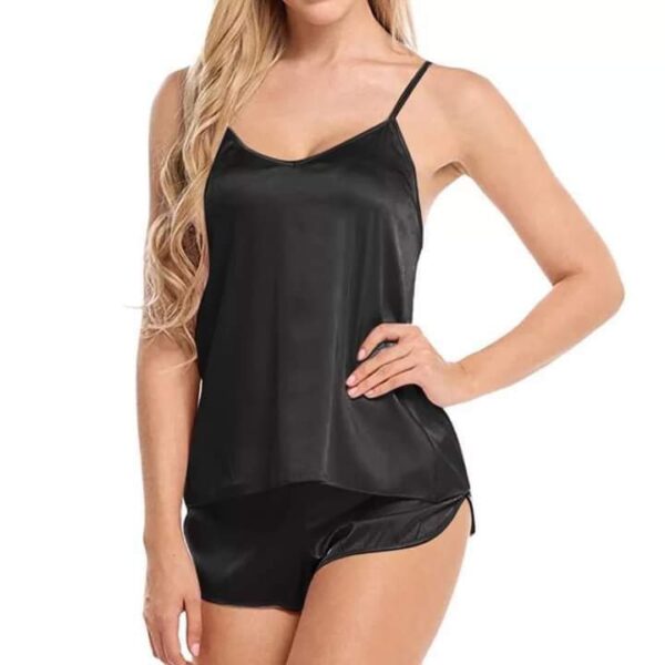 Women’s Sexy Satin Pajama Set – Cami Top & Shorts 🌙✨