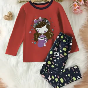 Red Barbie Printed Girls KIdsWear