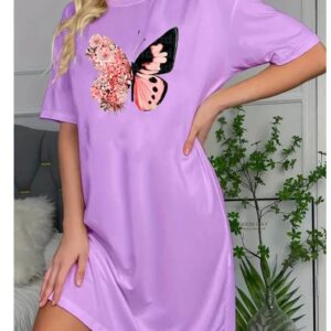 Printed-butter-fly long shirts for women