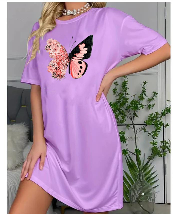 Printed-butter-fly long shirts for women
