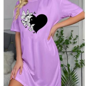 Heart-Butterfly Printed long shirts for women