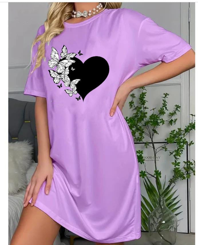 Heart-Butterfly Printed long shirts for women