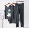 \Long Sleeve Women Night Suit PJ Set 3 Pieces - Image 3