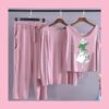 \Long Sleeve Women Night Suit PJ Set 3 Pieces - Image 2