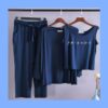 Long Sleeve Women Night Suit PJ Set 3 Pieces - Image 3
