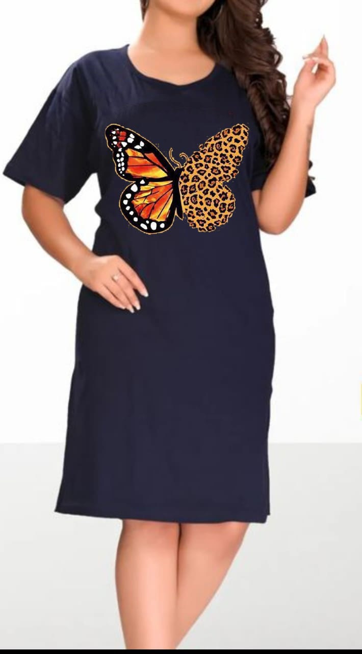 Printed-butter-fly long shirts for women - Image 3