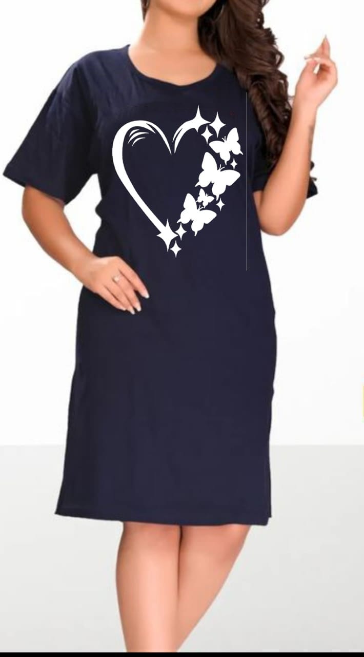 Heart-Butterfly Printed long shirts for women - Image 3