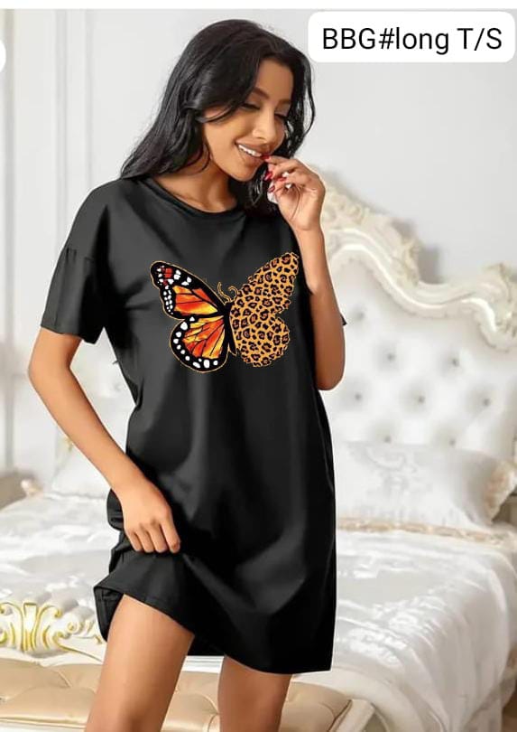 Printed-butter-fly long shirts for women - Image 4
