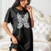 White Butterfly-Printed Long shirt for woman - Image 2