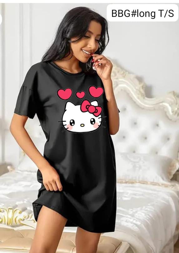 Cat-printed long shirts for women - Image 4