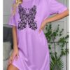 White Butterfly-Printed Long shirt for woman - Image 4