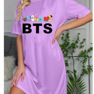 BTS-printed long shirt for woman
