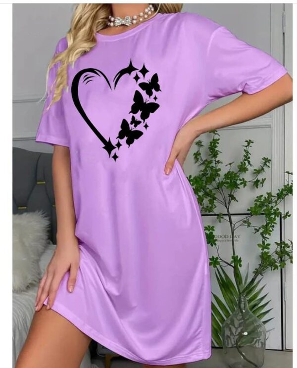 Printed-Black-heart  long shirt for woman