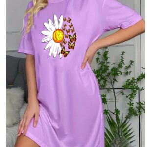 Flower-Printed Long shirt for Woman