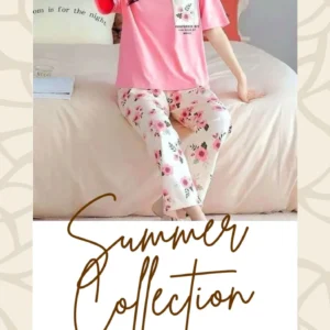 Pink Pocket Flower With white flowers printed trouser