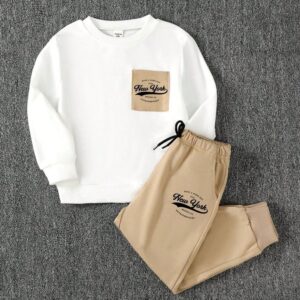 Brown Pocket Kids Sweat suit winter
