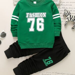 76 Fashion Green Sweat Suit kids winter