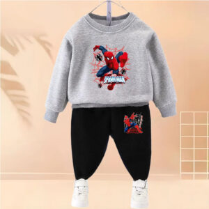 Black-Gray Spider man Sweat Suit kids